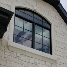 Cast stone keystone and trim