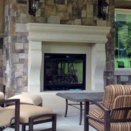 outdoor fireplace mantel